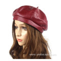 PU leather waterproof beret